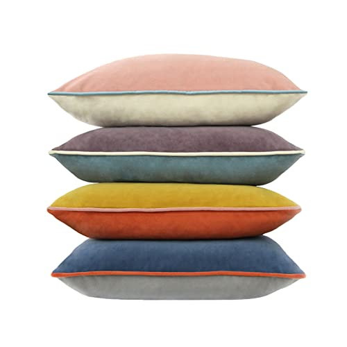 COFEDE Samt-Kissenbezüge, 45,7 x 45,7 cm, dekorative quadratische Kissenbezüge für Sofa, Schlafzimmer, Couch, 45 x 45 cm, 4 Stück von COFEDE