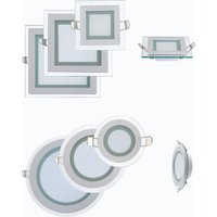 Cofi 1453 - 12W led Panel Glas Einbaustrahler Ø160x160mm Kaltweiß 6500K Deckenleuchte Einbau Beleuchtung Rund von COFI 1453