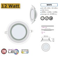 12W led Panel Glas Einbaustrahler Ø160x160mm Neultralweiß 4200K Deckenleuchte Einbau Beleuchtung Rund von COFI 1453