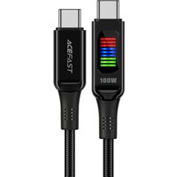Acefast C7-03 USB-C USB-C 100 W 1,2 m Kabel mit Display – Schwarz von COFI 1453