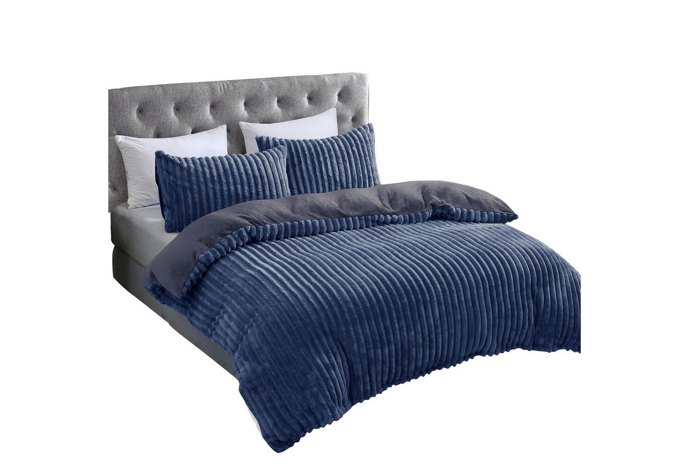 COFI 1453 Bettwäsche Plüsch Bettwäsche in Cord-Optik Wendebettwäsche mit Reißverschluss COFI 1453 Bettwäsche Plüsch Bettwäsche in Cord-Optik Wendebettwäsche mit Reißverschluss von COFI 1453