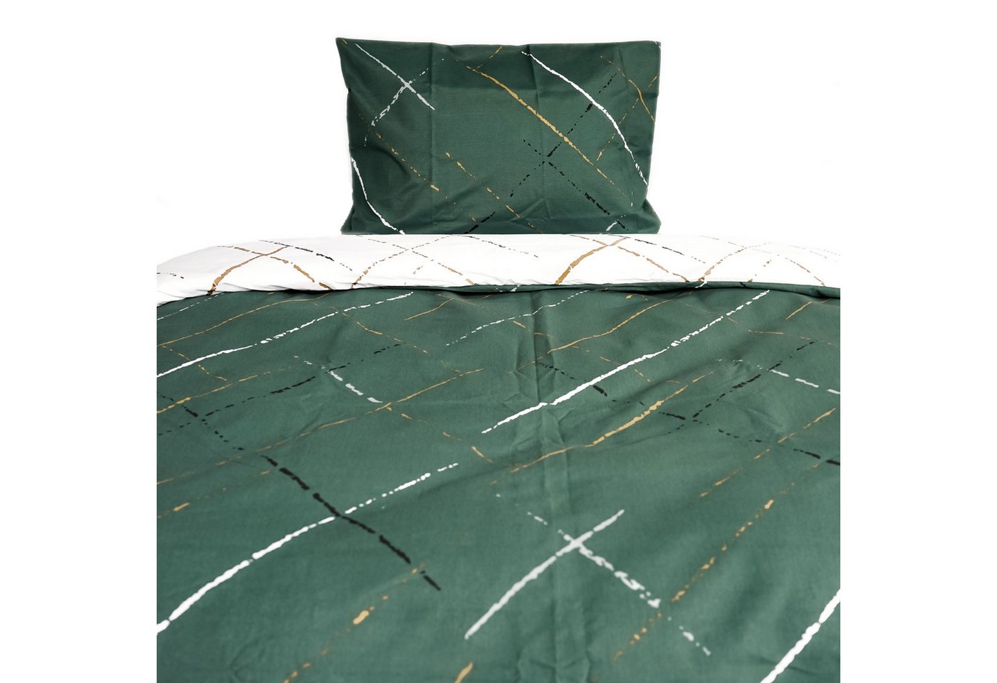 COFI 1453 Bettwäsche mit Reißverschluss in Reflection Design, für Einzel- und Doppelbett von COFI 1453