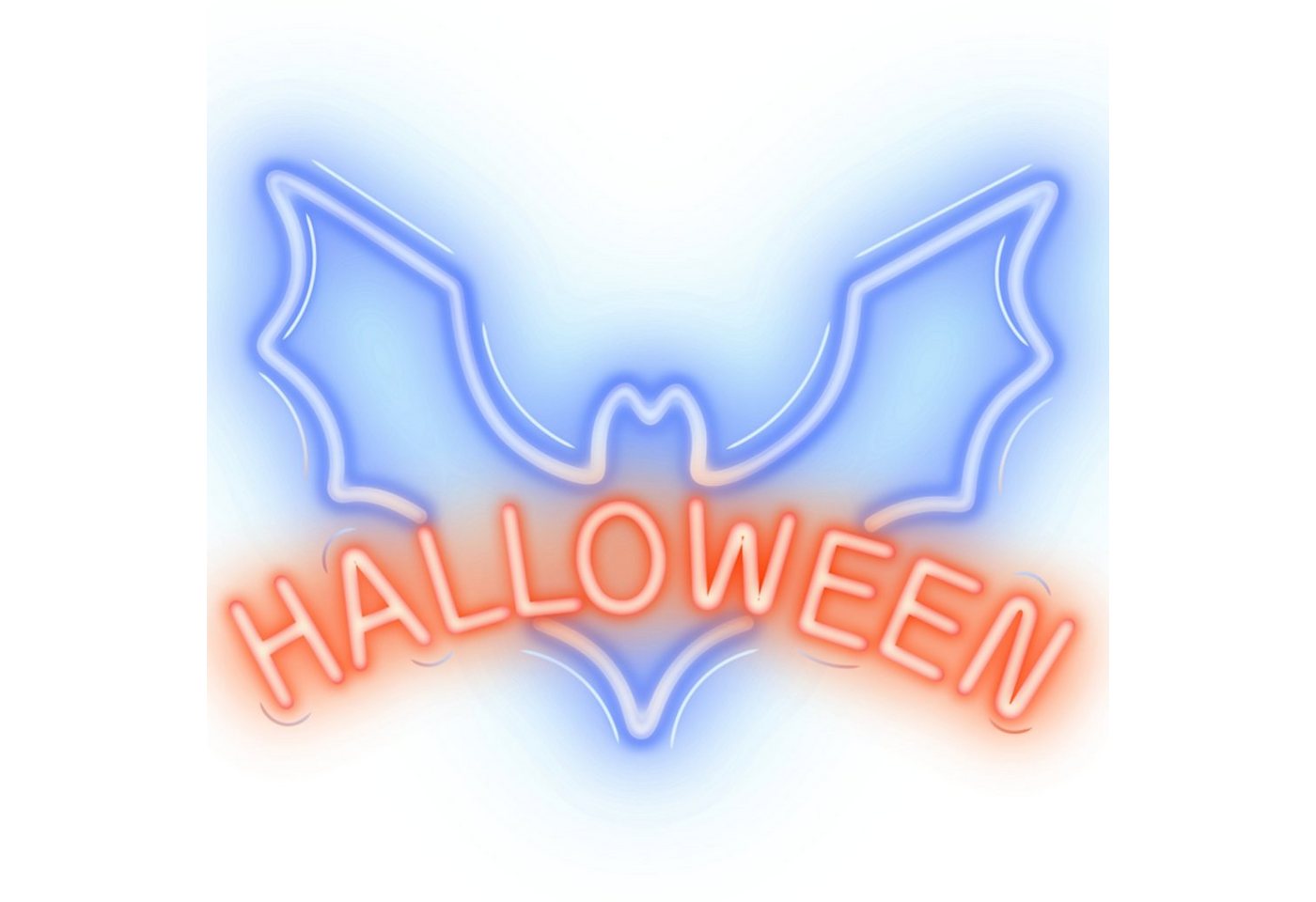 COFI 1453 LED Dekoobjekt Neon PLEXI LED HALLOWEEN blau rot Wandhalterung zum Aufhängen von COFI 1453