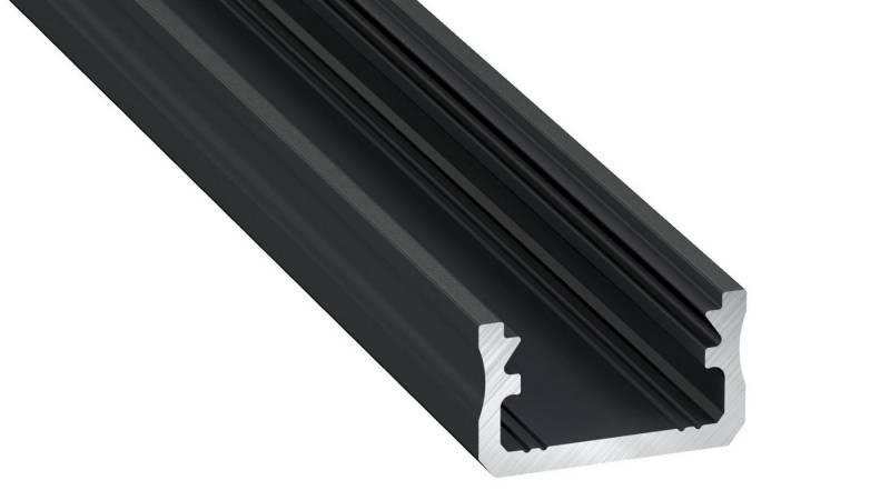 COFI 1453 Rahmenprofil LED Aluminium Profil Leiste mit Endkappe, Halterung und Abdeckung, 1m von COFI 1453
