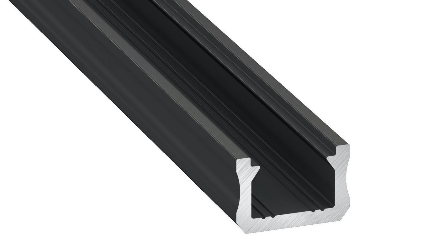 COFI 1453 Rahmenprofil LED Aluminium Profil Leiste mit Endkappe, Halterung und Abdeckung, 1m von COFI 1453