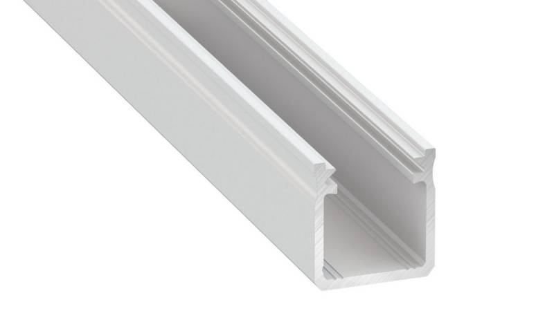 COFI 1453 Rahmenprofil LED Aluminium Profil Leiste mit Endkappe, Halterung und Abdeckung, 1m von COFI 1453
