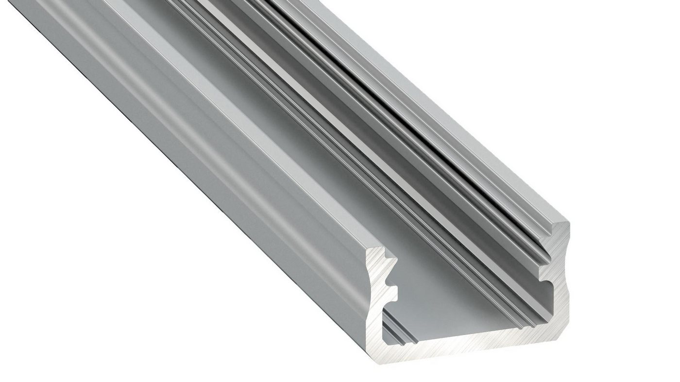 COFI 1453 Rahmenprofil LED Aluminium Profil Leiste mit Endkappe, Halterung und Abdeckung, 1m von COFI 1453