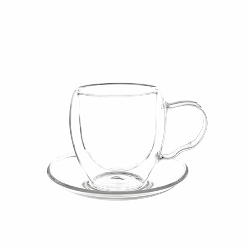 COFI 1453 Zellerfeld Trendmax 2 x Teegläser Thermoglas Kaffeegläser mit Henkel Doppelwand 250ml ideal für Tee, Kaffee, Kakao, Cappucino Heat-Resistant Glas COFI 1453 Zellerfeld Trendmax 2 x Teegläser Thermoglas Kaffeegläser mit Henkel Doppelwand 250ml ideal für Tee, Kaffee, Kakao, Cappucino Heat-Resistant Glas von COFI 1453