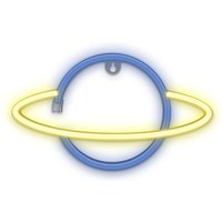 Neon led Zeichen Licht Batterie / usb led Licht Home Leuchtschild Nachtlicht Saturn - Gelb/Blau von COFI 1453