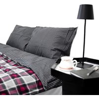 Cofi 1453 - Wendebettwäsche aus 100% Baumwolle mit Decken- und Kissenbezug Karomuster 135x200 cm von COFI 1453