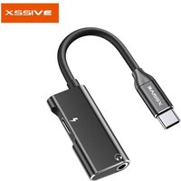 Cofi Adapter Audio Konverter Typ-C auf Minijack 3.5mm + Typ-C Adapter Anschluss Converter schwarz von COFI 1453