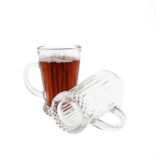 Elegantes 6 Teiliges Set aus Glas Teegläser Trinkgläser Transparent 210 ml von COFI 1453