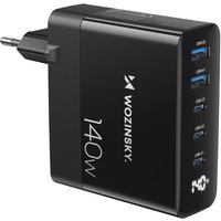GaN-Wandladegerät 3 x USB-C / 2 x USB-A – Schwarz 140W Schnellladegerät von COFI 1453