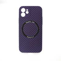 Magnetic Carbon Case kompatibel mit iPhone 12 Pro Max MagSafe Handyhülle Bumper Cover Lila von COFI 1453