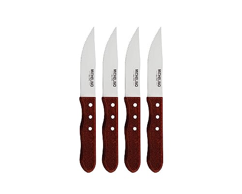 Michelino 4-tlg. Jumbo Steakmesser Set Messer Steakmesser mit Wellenschliff von COFI 1453