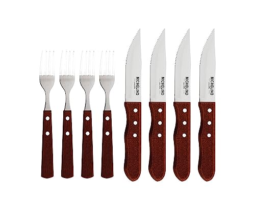 Michelino 8-tlg. Jumbo Steakbesteck Set Besteckset Gabel Messer Steakmesser für 4 Personen von COFI 1453