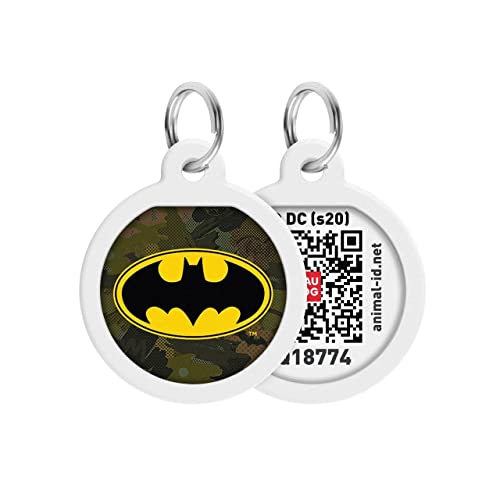 Pet ID Tag für Hund Katze mit QR Passport Global Suchsystem von verlorenen Haustieren Digital ID Hund Tag Batman Green von COFI 1453