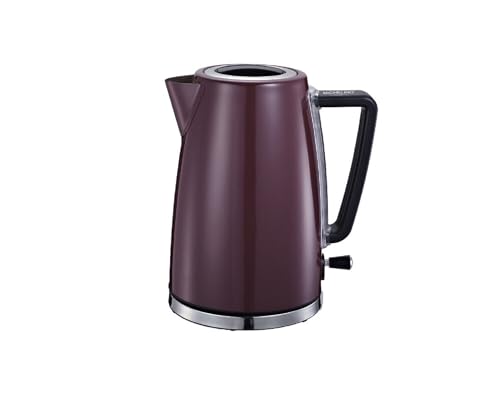 Serie Leonidas Edelstahl Wasserkocher 1,7 Liter 2200 Watt 360 Grad Kontaktsockel Bordeaux von COFI 1453