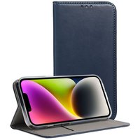 Smart Magneto Buch Tasche Hülle Magnet Standfunktion kompatibel mit Motorola Moto E22i Blau von COFI 1453