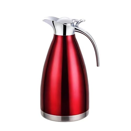 Thermoskanne 2L Isolierkanne Teekanne Thermosflasche Kaffeekanne Rot von COFI 1453
