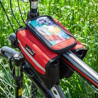 Cofi 1453 - cofi1453® Fahrradtasche mit Handytasche Wasserdicht Universal Gepäcktasche Radtasche Rahmentasche Handyhalterung Rot von COFI 1453