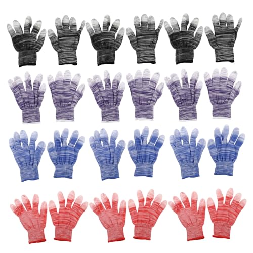 COHEALI 12 Paare Antirutsch Handschuhe aus Nylon PU Beschichtet Atmungsaktiv Verschleißfest Schützende Arbeitshandschuhe für Garten Handwerk und Haushalt Vielseitig und von COHEALI