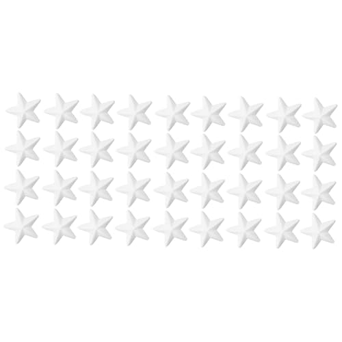 COHEALI 36 STK Schaum Pentagramm Weihnachtsdekorationen Sternförmiger Schaum Stern-Pentagramm-Schaumstoff Zum Selbermachen DIY Weihnachten Berühmtheit Weiß Blumenarrangement Eps-Schaum von COHEALI