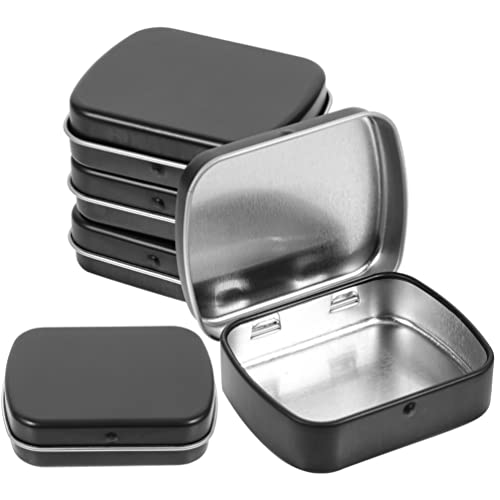 COHEALI 5 Stück Mini Blechdose Metallbox Metalldose Rechteckige Leere Dosen Süßigkeiten Schachteln Schmuckdose Aufbewahrungsbox Partybevorzugung Box für Bonbon Schokolade Schwarz von COHEALI