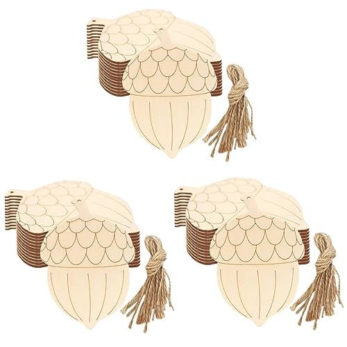 COHEALI 60 Stk Blank Pine Cone Holzschild Weihnachten Holzscheiben Formen Tannenzapfen Zum Basteln Weihnachtliche Tannenzapfen-ornamente Eichel-weihnachtsschmuck Holzdekor Leer Belohnung von COHEALI