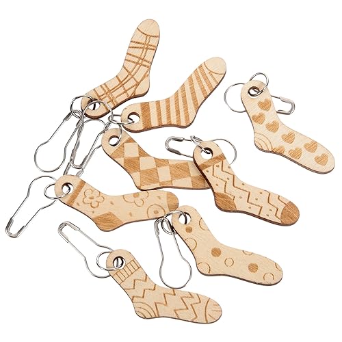 COHEALI 8st Maschenmarkierer Häkeln Maschenmarkierer Zum Stricken Maschenmarkierer Zum Selber Basteln Mehrzweck-häkelmarker Stichschnallen Maschenhalter DIY-nadelring Häkeln Hölzern von COHEALI