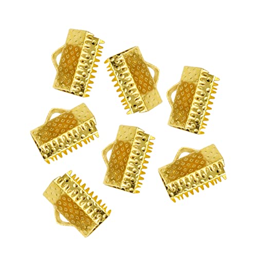 COHEALI Bandenden Klemmen Crimp Endklemmen Gold 100 Stück 1,6cm Metall Strukturiert für Schmuckherstellung Armbänder Halsketten Selbstgemacht Zubehör Lesezeichen Lederband Reißverschlussclips COHEALI Bandenden Klemmen Crimp Endklemmen Gold 100 Stück 1,6cm Metall Strukturiert für Schmuckherstellung Armbänder Halsketten Selbstgemacht Zubehör Lesezeichen Lederband Reißverschlussclips von COHEALI