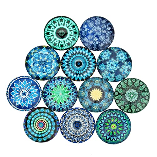 COHEALI Schmuck Glasmosaik 12mm 20 Bedruckte Glaskuppel Cabochons Mosaikfliesen Glasmosaikfliesen-Sortiment Für Heimwerker Kristallmosaikzubehör (12 Mm) Schmuck Tabletts von COHEALI