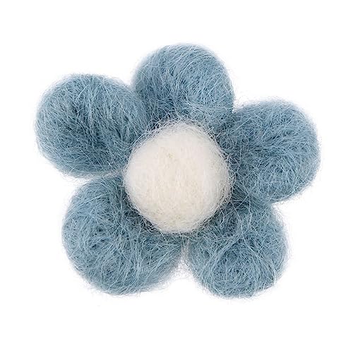 COHEALI Zubehör Blumenstrauß Accessoires Handgefertigte Filzblumen Wollfilzkugeln Dekorationen Fünf Blütenblätter Handgefertigter Haarschmuck Blau Ornament von COHEALI