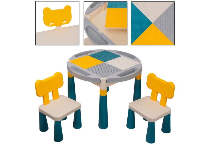 COIL Kindersitzgruppe Kindertischgruppe Kinderstuhl Kindertisch Kindermöbel, Material: PP+ABS, 2in1 – Blöcke oder Zeichnung von COIL
