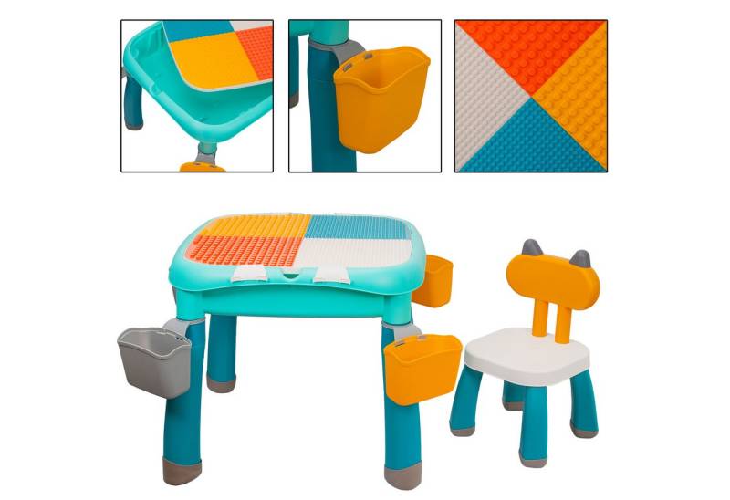 COIL Kindersitzgruppe Kindertischgruppe Kinderstuhl Kindertisch Kindermöbel, Material: PP+ABS, 2in1 – Blöcke oder Zeichnung von COIL