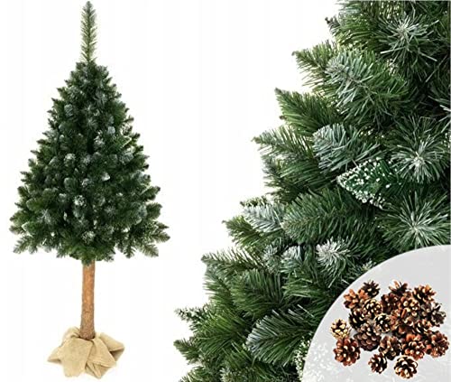 Weihnachtsbaum auf einem Stamm, 3D-Diamant-Kiefer 180cm, Schnee, Glitter, Grün von COIL