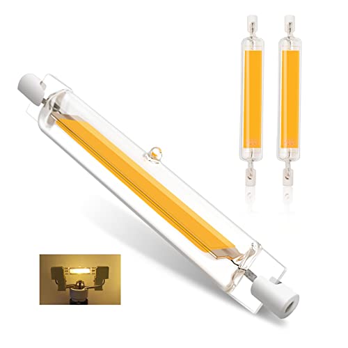 R7S LED Lampen 118mm, 10W Birne, Warmweiß 3000K, 1000LM, ersatz für 100W Halogenstäbe, R7S Doppelsockel Linear Leuchtmittel, 360° Abstrahlwinkel Deckenfluter, 2er Pack von COITROZR