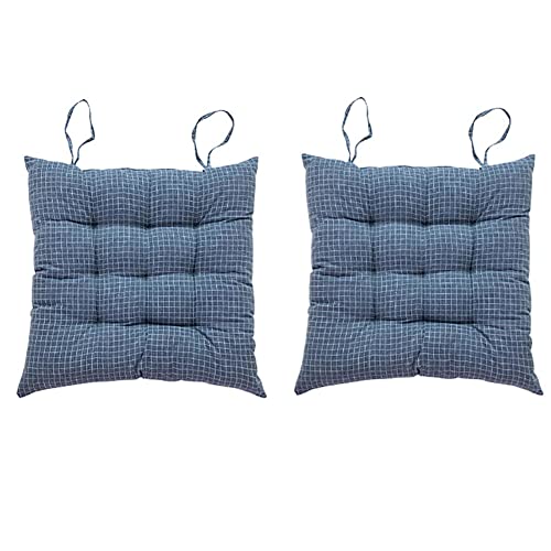 2er Set Stuhlkissen Sitzkissen für stühle Sitzpolster Auflage mit Haltebändern, 40x40 cm Weiche Sitzauflage Stuhlauflage 4cm Dicke Stuhlkissen Gartenstuhl Sitzkissen von COITROZR