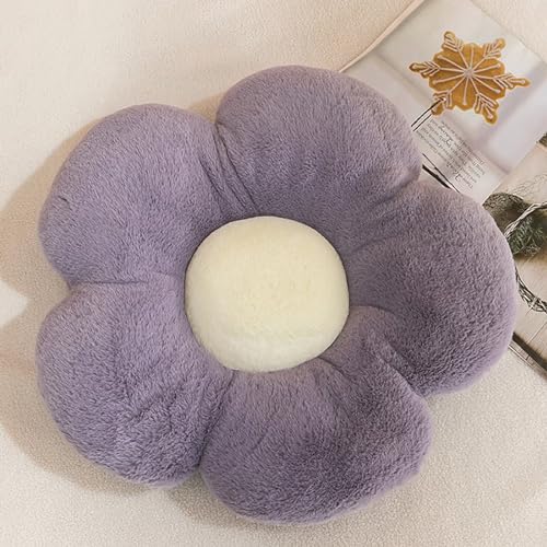 COITROZR Blumenkissen Plüsch-Kissen Deko Kuschelkissen, Blumen-Kissen Schmusekissen Dekokissen, Weiches Sitzkissen Bodenkissen Sofakissen Geburstagsgeschenke Zierkissen (Violett, 35 x 35 cm) von COITROZR