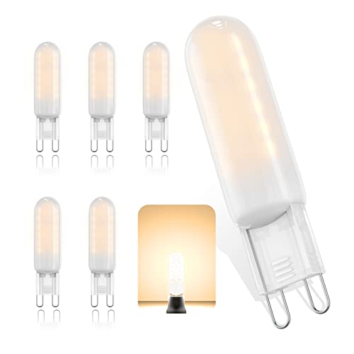 BVCL G9 LED Lampen Warmweiß 3000K, 5W ersatz für Halogenlampe G9 Halogen lampen 40W, AC 190V-260V G9 Mini Glühlampe, 500LM,Kein Flackern, Nicht Dimmbar 6er von BVCL