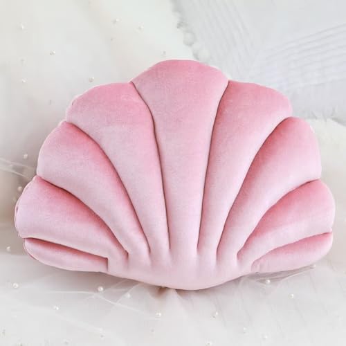 COITROZR Kissen Muschel Muschelkissen 3D Plüsch Muschel Kissen, Weich Muschel Pillow, Dekokissen Muschel Sofakissen Muschelkissen Kuschelkissen Muschel Kopfkissen Kissen von COITROZR