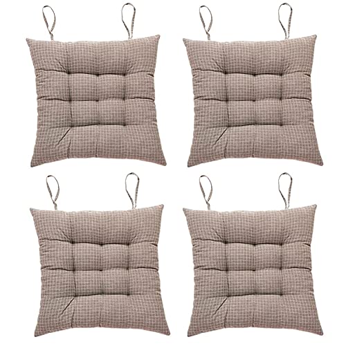 COITROZR Sitzkissen 45x45 cm, Sitzpolster Stuhlkissen, Weiche Stuhlkissen Sitzkissen für stühle -Outdoor und Indoor Kissen mit Bändern, 4er Set von COITROZR