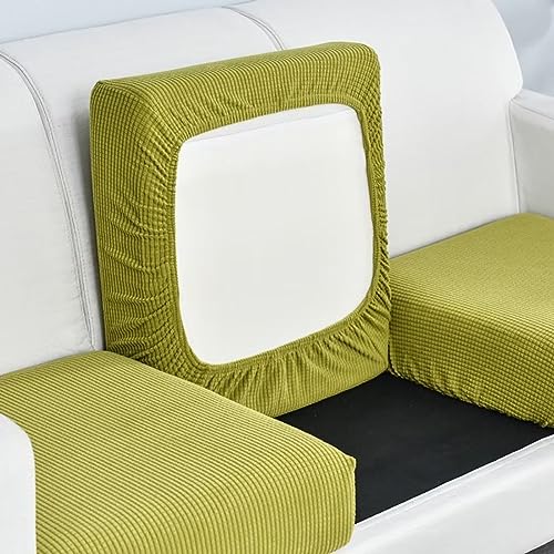 COITROZR Sofa Sitzkissenbezug, Hochelastischer Kissenbezüge, Sofa Sitzbezug Ersatzbezüge rutschfest und Weich, Sofabezug Couchbezug, Sofa Überzug Sitzkissen Bezüge (Grün Gelb,Großer 1-Sitzer) von COITROZR