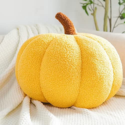 Kürbis Kissen, 3D Plüsch Kürbis Kissen, Kürbis Halloween Kissen, Herbst Kissen Kürbis Deko mit Füllung, Pumpkin Pillow, Dekokissen Kürbis Kopfkissen Kissen von COITROZR