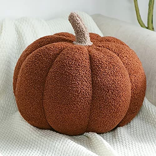 Kürbis Kissen, 3D Plüsch Kürbis Kissen, Kürbis Halloween Kissen, Herbst Kissen Kürbis Deko mit Füllung, Pumpkin Pillow, Dekokissen Kürbis Kopfkissen Kissen von COITROZR