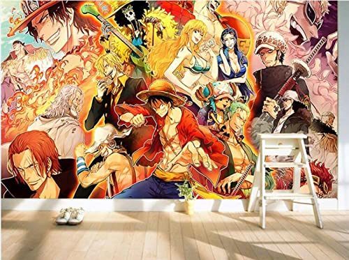 3D Anime Wandbild One Piece Schlafzimmer Projekt Tapete Cartoon Thema Wohnzimmer Teeladen Tapete Retro Bar Café Feeling Wandbild 300cm(W) x250cm(H) von COJIC