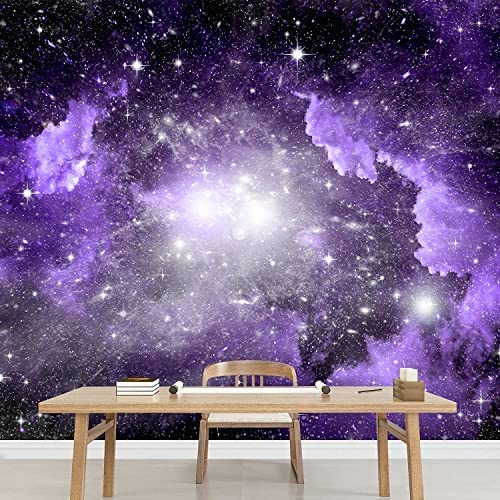 3D Selbstklebende Leinwandtapete Großes Wandbild Fototapete Lila Universum Galaxie Sternenhimmel Poster-Tapete, Dekoratives Wandbild, Heimdekoration Für Teenager-Schlafs 140 (Breite) x 70 (Höhe) cm von COJIC