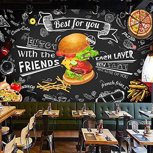 Benutzerdefinierte Fototapete 3D Burger Fast Food Restaurant Café Küche Fotohintergrund Tapete Wohnzimmer Papel De Parede-400cm(W) x200cm(H) von COJIC