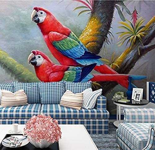 Wandbild Tapete 3D Tierischer Papagei Wandbilder 3D-Tapete Schlafzimmer Wohnzimmer Tv Dekoration Wandtuch Fresko Für Bürohotel Bekleidungsgeschäft Wandhintergrund Wandpo 200 (Breite) x 150 (Höhe) cm von COJIC