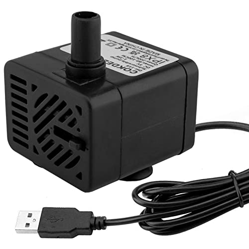 USB Mini Tauchwasserpumpe (DC 5V 1-3W 200L/H) Einstellbare, ultraleise kleine Wasserpumpe für Haustierbrunnen, Aquarium, Teich, Hydroponik, drinnen oder draußen von COKDEZ